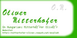 oliver mitterhofer business card